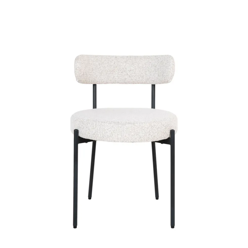 BADALONA Lot de 2 chaises en tissu bouclette et métal