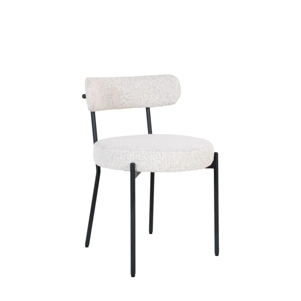 BADALONA Lot de 2 chaises en tissu bouclette et métal