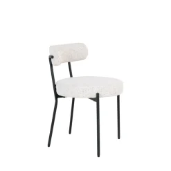BADALONA Lot de 2 chaises en tissu bouclette et métal