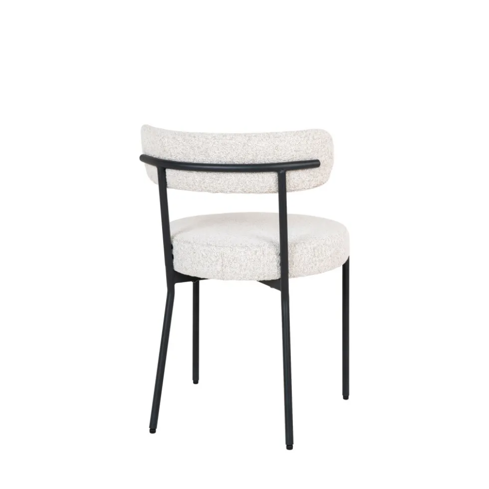 BADALONA Lot de 2 chaises en tissu bouclette et métal