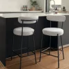 BADALONA Tabouret de bar en tissu bouclette et métal H65cm