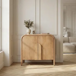 BALI Buffet 2 portes en bois massif L90cm