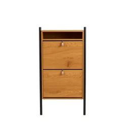 BARCO Meuble à chaussures 2 portes en bois et métal L62cm