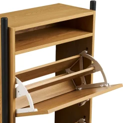 BARCO Meuble à chaussures 2 portes en bois et métal L62cm