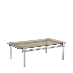 BARLOW Table basse en verre pieds chrome