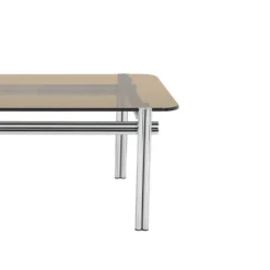 BARLOW Table basse en verre pieds chrome