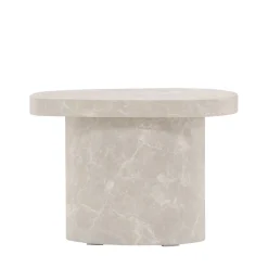 BASTAD Table d'appoint organique en effet marbre 50x30cm