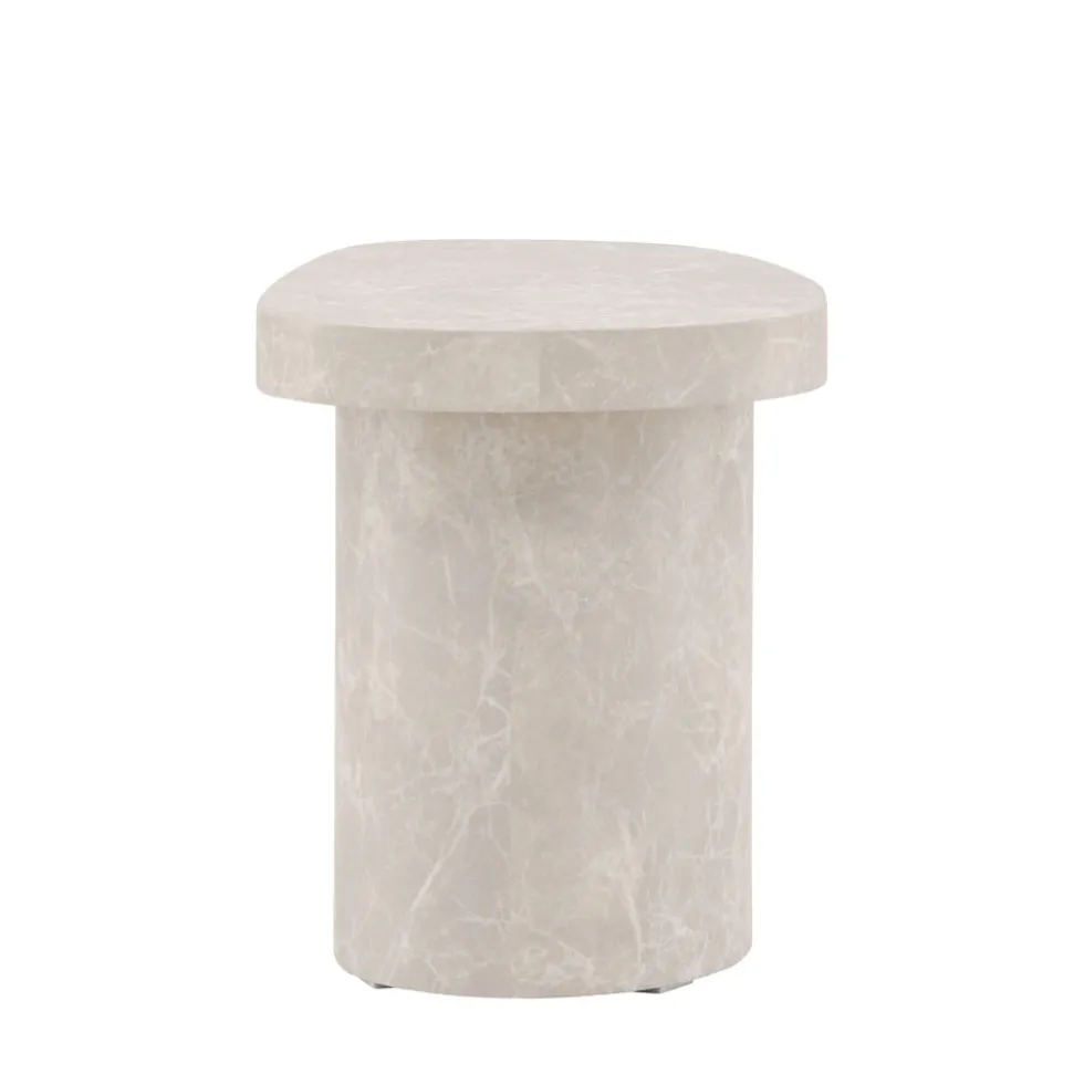 BASTAD Table d'appoint organique en effet marbre 50x30cm