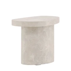 BASTAD Table d'appoint organique en effet marbre 50x30cm