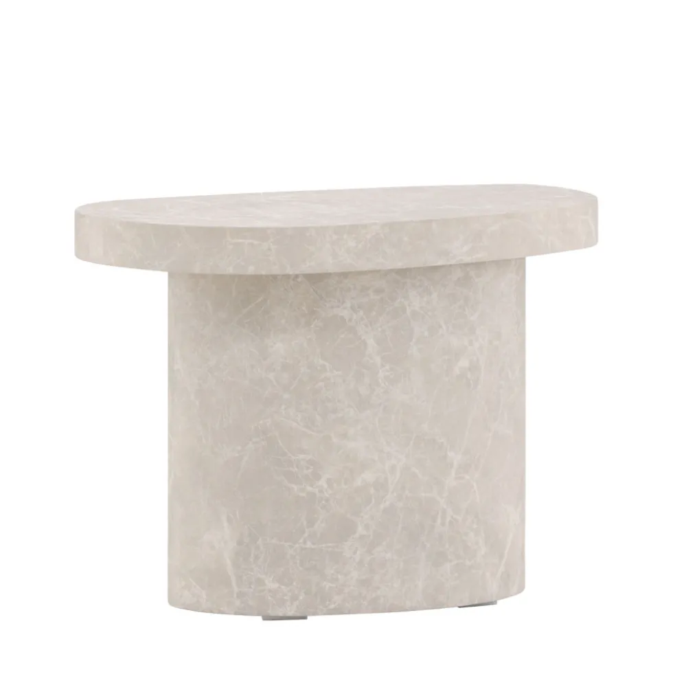 BASTAD Table d'appoint organique en effet marbre 50x30cm