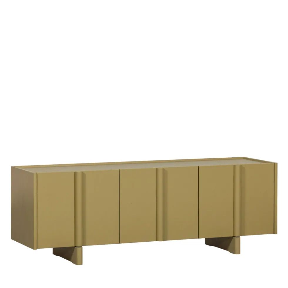 BASU Meuble TV 3 portes en bois L152cm