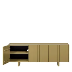 BASU Meuble TV 3 portes en bois L152cm