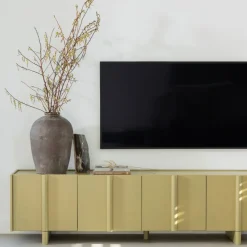 BASU Meuble TV 4 portes en bois L200cm