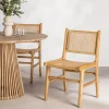 BASUKI Lot de 2 chaises en teck et cannage