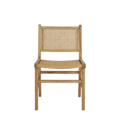BASUKI Lot de 2 chaises en teck et cannage