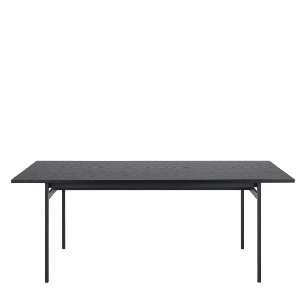 BATARA Table à manger 8 personnes en bois et métal