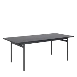 BATARA Table à manger 8 personnes en bois et métal