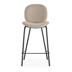 BEGA Lot de 2 chaises de bar en tissu et métal H65cm