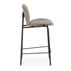 BEGA Lot de 2 chaises de bar en tissu et métal H65cm