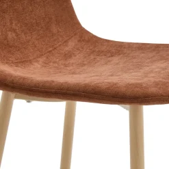 BELLA Lot de 2 chaises en tissu piètement effet bois