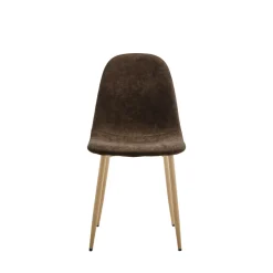 BELLA Lot de 2 chaises en tissu piètement effet bois
