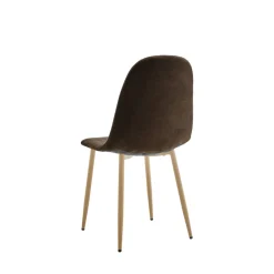 BELLA Lot de 2 chaises en tissu piètement effet bois