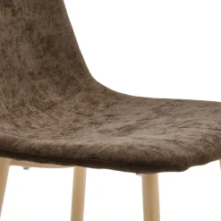 BELLA Lot de 2 chaises en tissu piètement effet bois