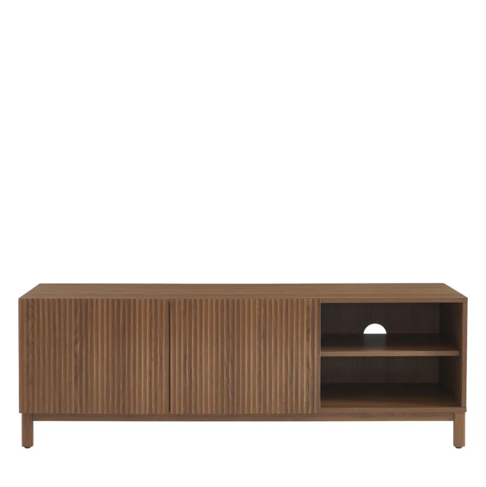 BELLY Meuble TV 2 portes en bois L140cm