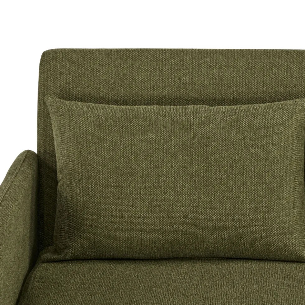 BELUSHI Canapé convertible 2 places en tissu pieds bois clair