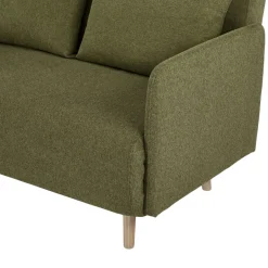BELUSHI Canapé convertible 2 places en tissu pieds bois clair