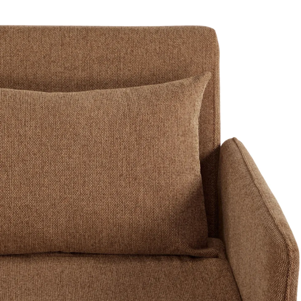 BELUSHI Canapé convertible 2 places en tissu pieds bois clair