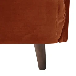 BELUSHI Canapé convertible 2 places en velours pieds bois foncé