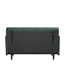 BELUSHI Canapé convertible 2 places en velours pieds bois foncé