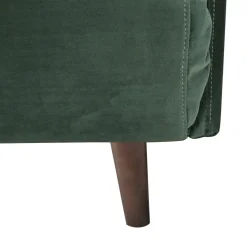 BELUSHI Canapé convertible 2 places en velours pieds bois foncé