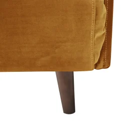 BELUSHI Canapé convertible 2 places en velours pieds bois foncé
