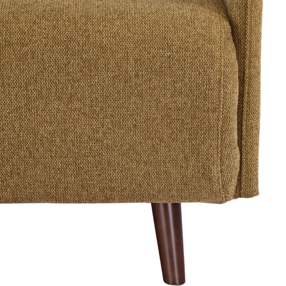 BELUSHI Canapé convertible 2 places en tissu pieds bois foncé