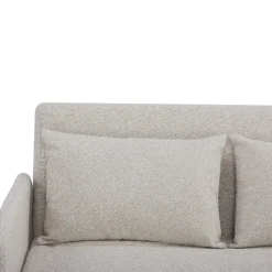 BELUSHI Canapé convertible 2 places en tissu bouclette pieds bois clair