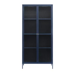 BJORN Vaisselier 2 portes en verre stié et métal H190cm