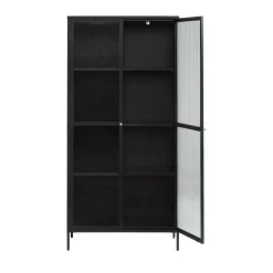 BJORN Vaisselier 2 portes en verre stié et métal H190cm