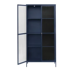BJORN Vaisselier 2 portes en verre stié et métal H190cm