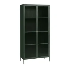 BJORN Vaisselier 2 portes en verre stié et métal H190cm