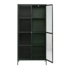 BJORN Vaisselier 2 portes en verre stié et métal H190cm
