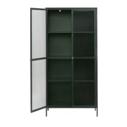 BJORN Vaisselier 2 portes en verre stié et métal H190cm