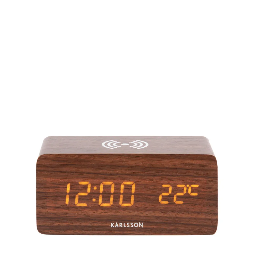 BLOCK Réveil en bois avec chargeur téléphone