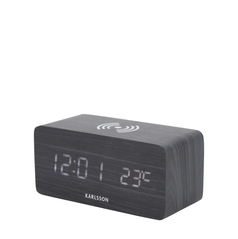 BLOCK Réveil en bois avec chargeur téléphone