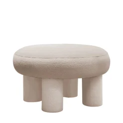 BLOOMI Tabouret rond XL en tissu bouclette ø60cm