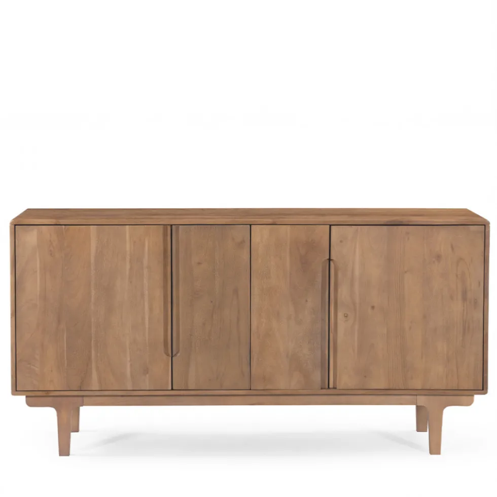 BOGOR Buffet 4 portes en bois massif L150cm