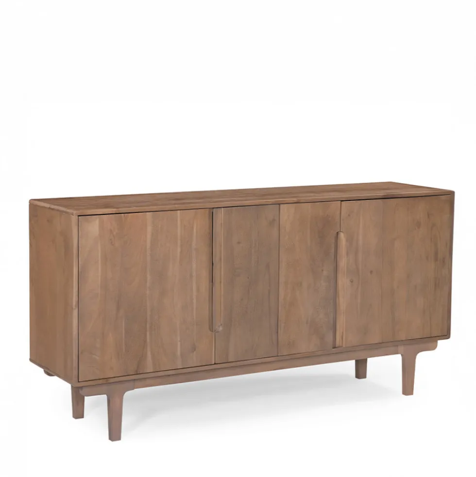 BOGOR Buffet 4 portes en bois massif L150cm