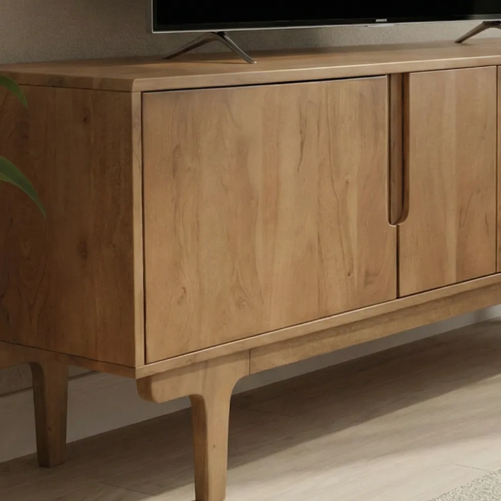 BOGOR Meuble tv 4 portes en bois massif L150cm