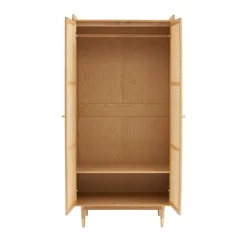 BOMBONG Armoire 2 portes en bois et cannage